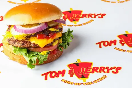 Double cheeseburger at Tom & Jerry's