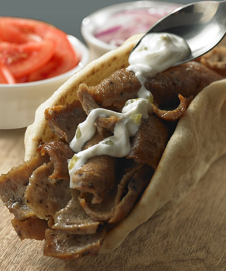 Delicious gyro with tzatziki sauce